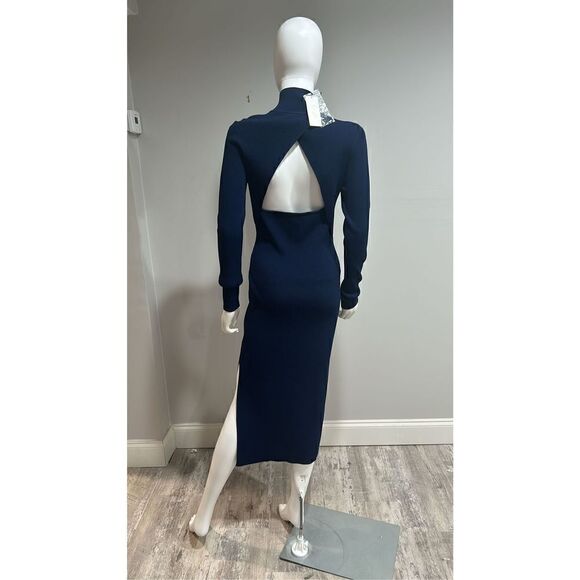Milly Navy Blue Bustier Turtleneck Dress Size Medium - Picture 5 of 7